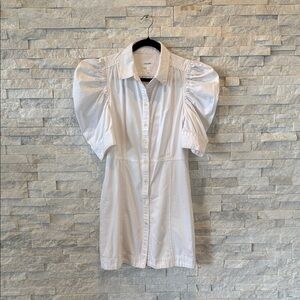 Frame Denim Ivory Puff Sleeve Shirt